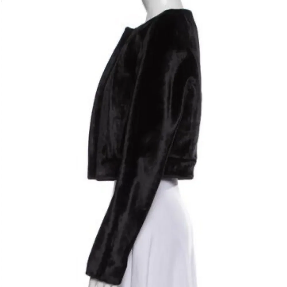 Derek Lam Runway  Fur Crop Biker Jacket Black Size Small - Picture 4 of 11